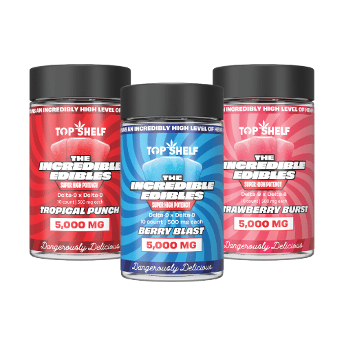 The Green Dragon CBD: Top Shelf Hemp Co - Incredible Edibles D8 | D9 - 5000mg | Leafly