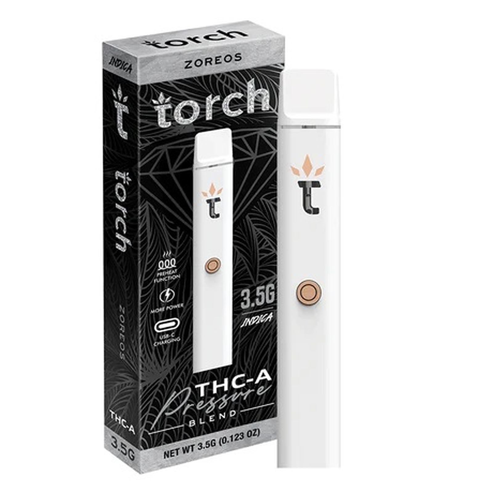 Zaleaf: TORCH PRESSURE THCA ZOREOZ INDICA TORCH DISPOSABLE VAPE PEN 3.5G |  Leafly