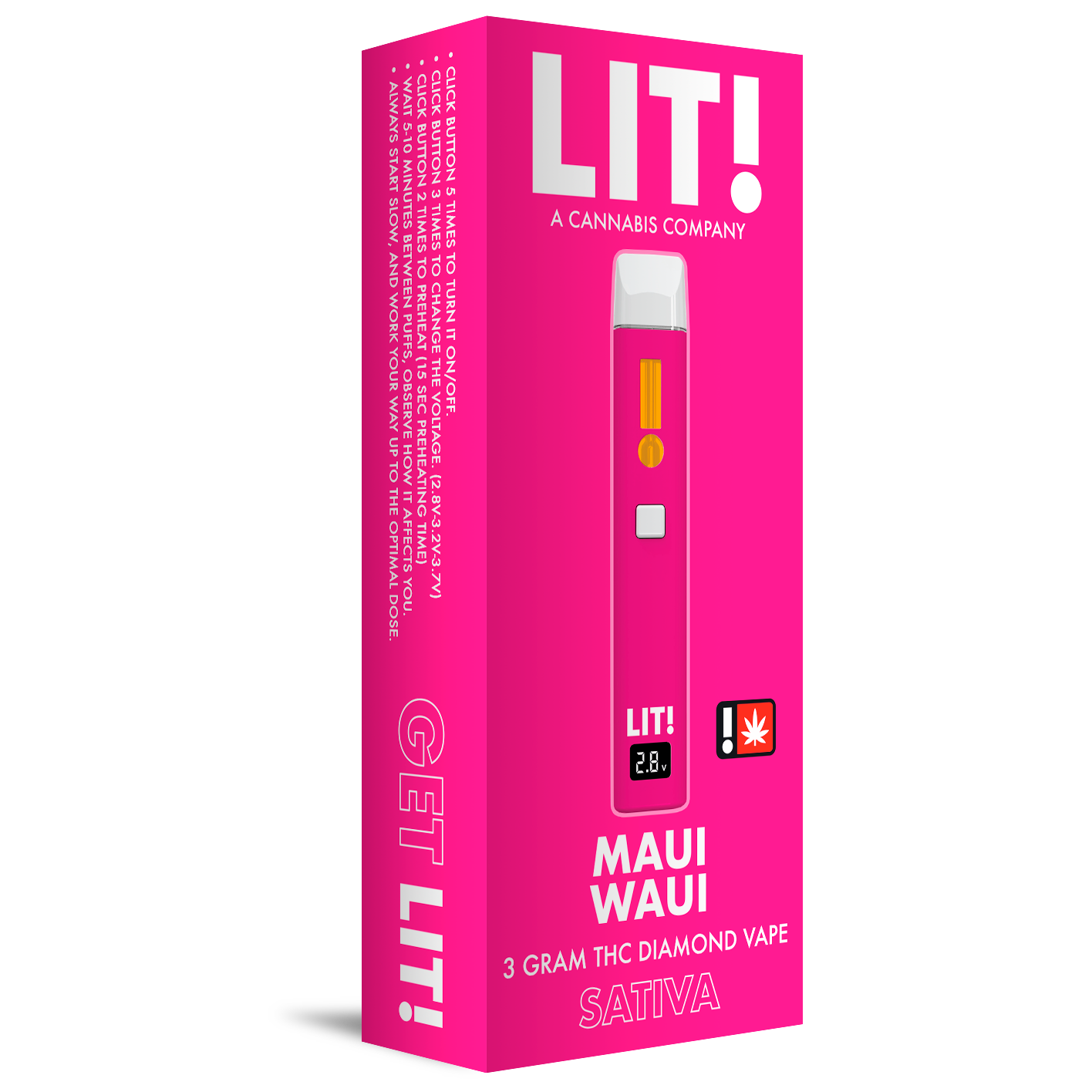 Aventus 8: LIT! THC DIAMOND DISPOSABLE VAPE PEN, 3G MAUI MAUI SATIVA |  Leafly