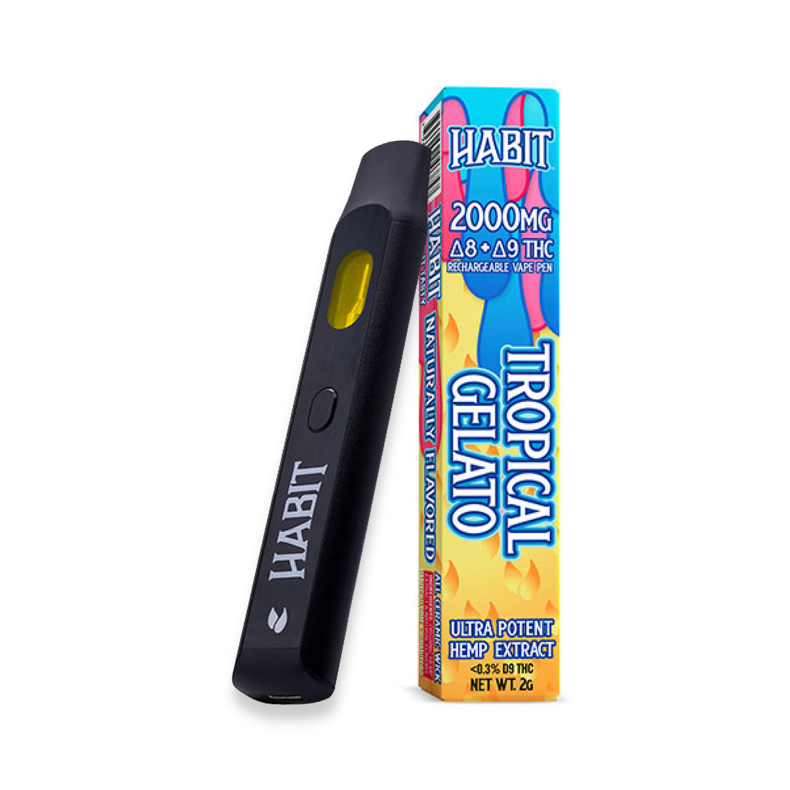 Simply Crafted: Tropical Gelato 2ml D8 + D9 THC Vape Pen | Leafly