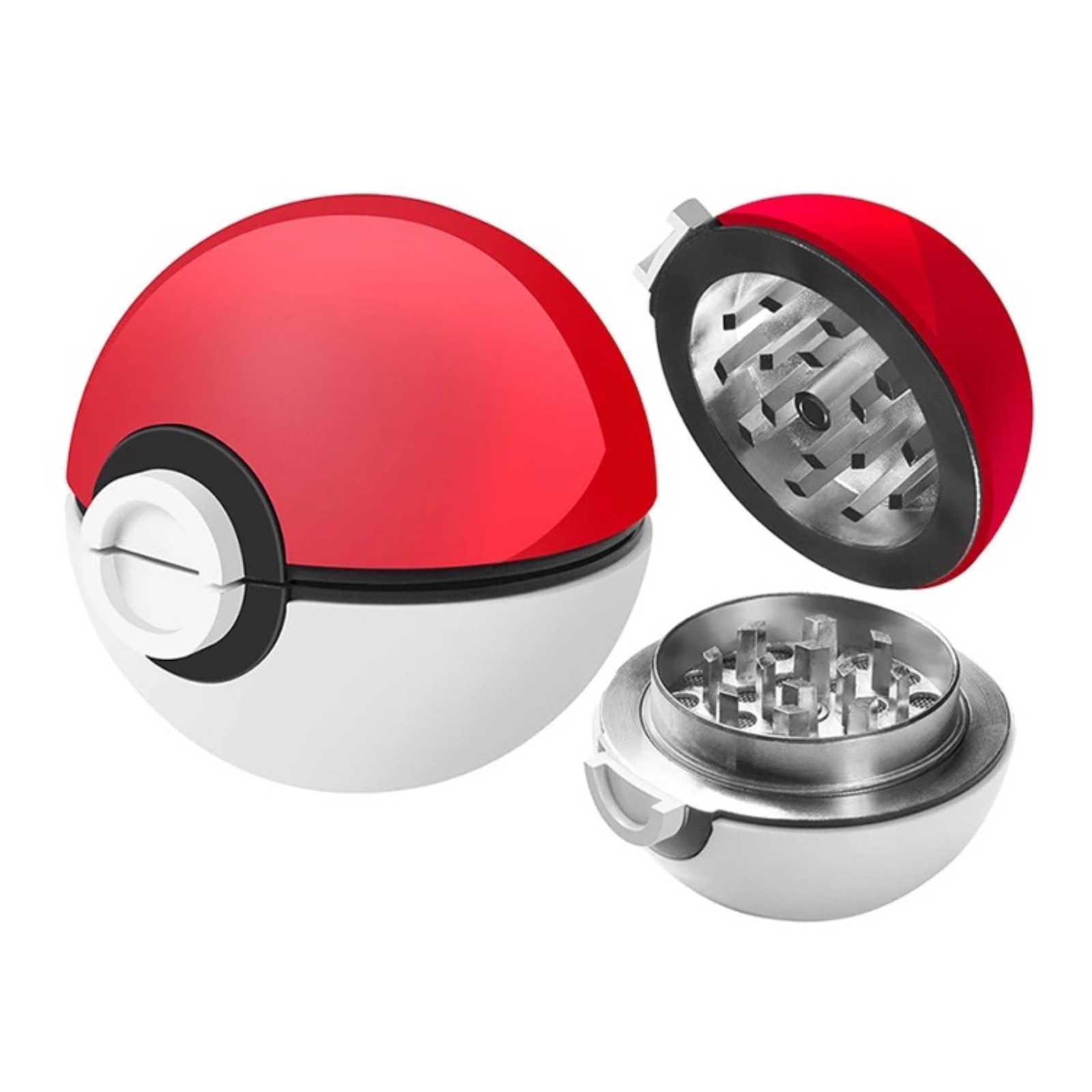 pokemon tobacco grinder 2 Inches Pikachu 3 Piece Collectable Dry Herb Dual chambers keep both spices ready Pokemon Pokeball & Pikachu Herb
